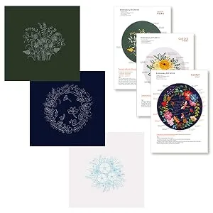 Mocoosy 3 Pack Embroidery Starter Kit with Pattern and Instructions Stamped Embroidery Kit for Beginners Cross Stitch Sets Sewing Craft Include 3 Embroidery Fabric 3 Bamboo Hoops and Color Threads - embroidery stamped
