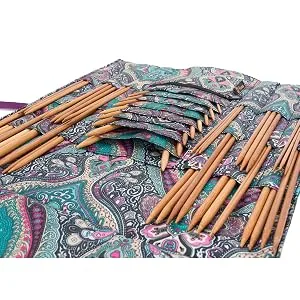 Pacmaxi Foldable Knitting Needles Storage Case Up to 14 Inch Rolling Knitting Needles Holder for Straight and Circular Knitting Needles(NO Accessories Included) Blue - knitting needles case