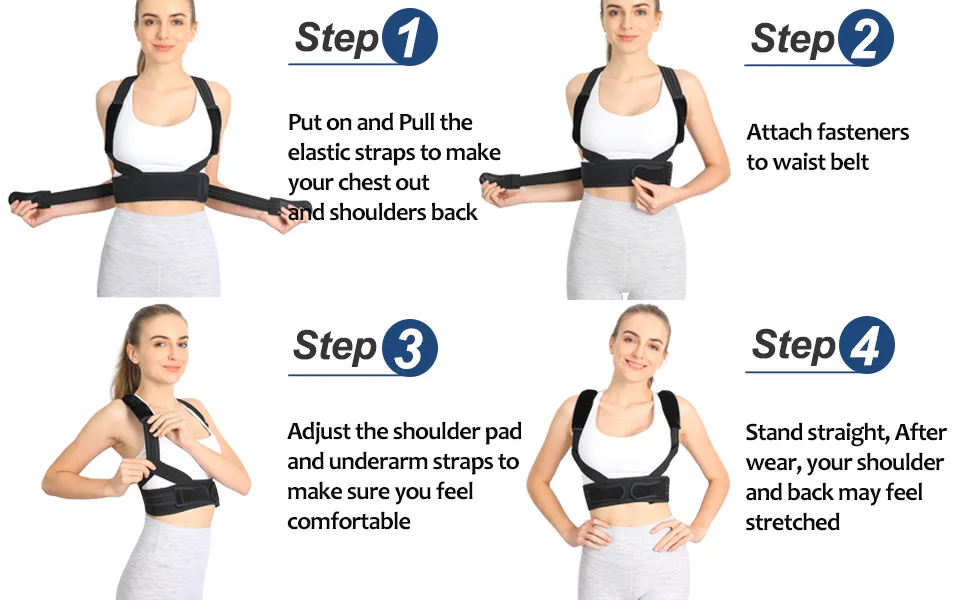 Mercase Posture Corrector for Women and Men Back Support Brace for Posture Shoulder Kyphosis Scoliosis Rounded Shoulder Corrector Fully Adjustable and Breathable (Large) - posture corrector