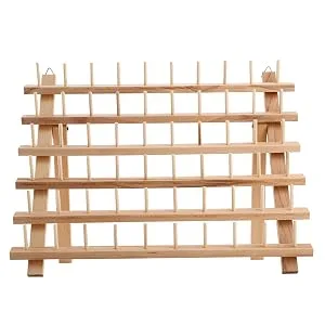 Tosnail 2 Pack 60 Spools Wooden Thread Holder Thread Rack Sewing and Embroidery Thread Organizer - Wooden Thread Holder Thread Rack
