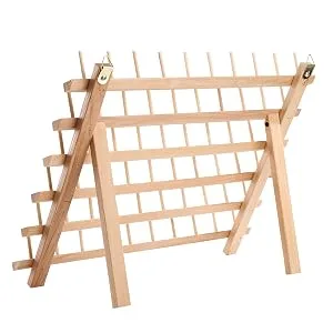 Tosnail 2 Pack 60 Spools Wooden Thread Holder Thread Rack Sewing and Embroidery Thread Organizer - Wooden Thread Holder Thread Rack