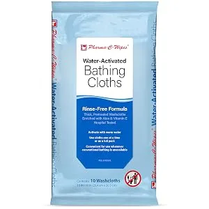 Pharma C Wipe Foaming No-Rinse Shampoo and Body Wash Mild 7.1 Fluid Ounce (Pack of 6) - bathing cloth