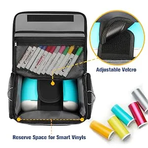 FINPAC Portable Carrying Bag for Cricut Joy Storage Organizer Tote Bag Carrying Case with Supplies Storage Sections (Emerald Illusions) *Emerald Illusions - cricut joy case