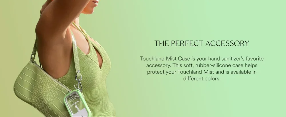 Touchland Mist Case for Power and Glow (1FL OZ) Protective Stylish Sanitizer Accessory Silicone with Keyring White - touchland mist case hand sanitizer black pink purple blue trendy cute fashion accessory key chain