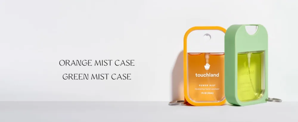 Touchland Mist Case for Power and Glow (1FL OZ) Protective Stylish Sanitizer Accessory Silicone with Keyring White - touchland mist case hand sanitizer black pink purple blue trendy cute fashion accessory key chain