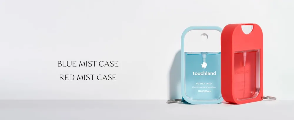 Touchland Mist Case for Power and Glow (1FL OZ) Protective Stylish Sanitizer Accessory Silicone with Keyring White - touchland mist case hand sanitizer black pink purple blue trendy cute fashion accessory key chain