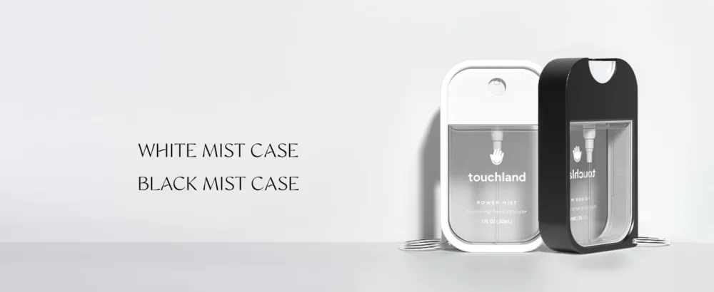 Touchland Mist Case for Power and Glow (1FL OZ) Protective Stylish Sanitizer Accessory Silicone with Keyring White - touchland mist case hand sanitizer black pink purple blue trendy cute fashion accessory key chain