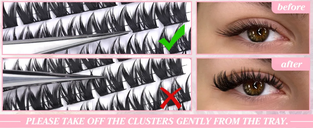 Lash Clusters Individual Lashes 72 pcs DIY Eyelash Extension Pack CC Curl 8-16mm Mixed Length Wispy Natural Spiky Cluster Lashes Pack by EYDEVRO Spiky C+ Curl 8-16mm Mixed - Y28-29F