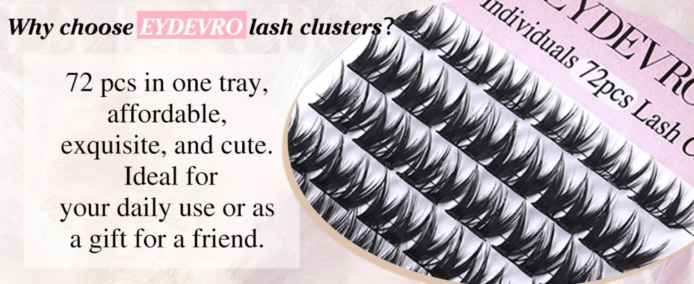 Lash Clusters Individual Lashes 72 pcs DIY Eyelash Extension Pack CC Curl 8-16mm Mixed Length Wispy Natural Spiky Cluster Lashes Pack by EYDEVRO Spiky C+ Curl 8-16mm Mixed - Y28-29F