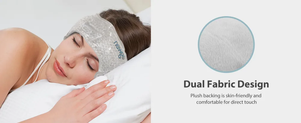 NEWGO Ice Pack for Head 2 Pack Migraine Headband with Gel Bead & Soft Plush Backing Hot or Cold Therapy Ice Wrap for Headaches Sinus Pain Relief Head Wrap-2 Pack - ice pack
