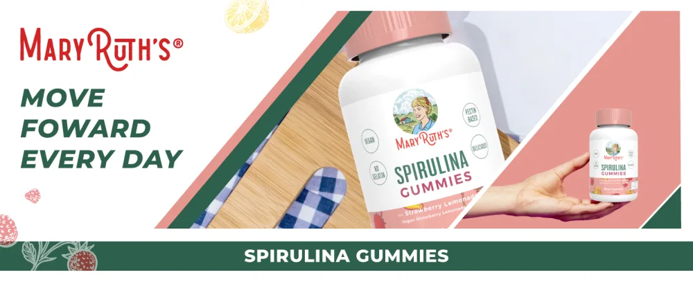 Spirulina Gummies MaryRuth's | Made with Organic Spirulina | Superfood Gummies for Ages 4+ | Vegan | Non-GMO | 60 Count - Spirulina EBC Premium