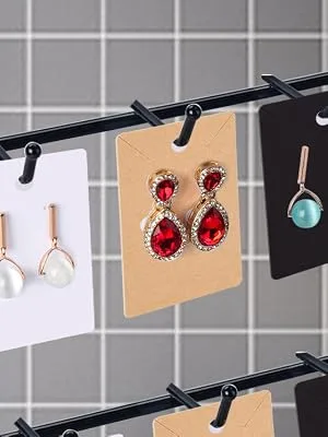 TUPARKA 120 Pack Earring Holder Cards Necklace Display Cards with 120pcs Bags Earring Display Cards Kraft Paper Tags for Ear Studs Brown - Earring Holder Cards
