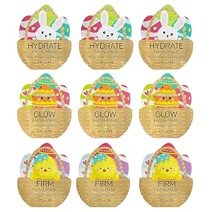 SpaLife Spring and Easter Chicks Bunnies and Egg Holiday Facial Mask 9 pack - Spa Life Spring and Easter Chicks, Bunnies, and Egg Holiday Facial Mask 9 pack
