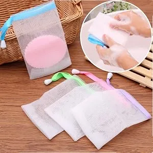 Magnoloran 20 Pack Mesh Soap Saver Pouch Double Layer Exfoliating Mesh Soap Saver Pouch Bubble Foam Net Handmade Soap Mesh Bag Body Facial Cleaning Tool - Mesh Soap Saver Pouch