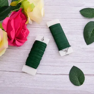 Hapeper 22 Gauge Floral Flexible Paddle Wire for Christmas Wreath Tree Flower Arrangements 3 Pack 114 Yards (Green) - Christmas wreath wire