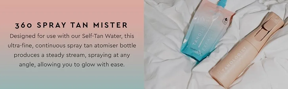 Tanologist 360 Spray Tan Mister Bottle - Ultra Fine Refillable Continuous Mist Spray Bottle for Flawless Self Tan 1 Count - tanologist