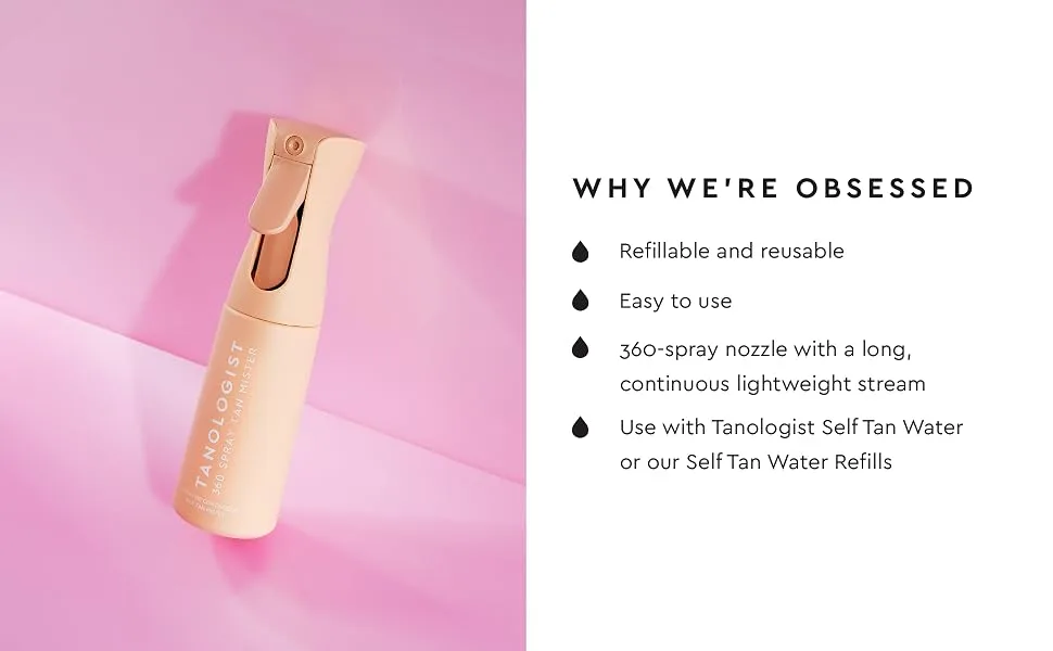 Tanologist 360 Spray Tan Mister Bottle - Ultra Fine Refillable Continuous Mist Spray Bottle for Flawless Self Tan 1 Count - tanologist