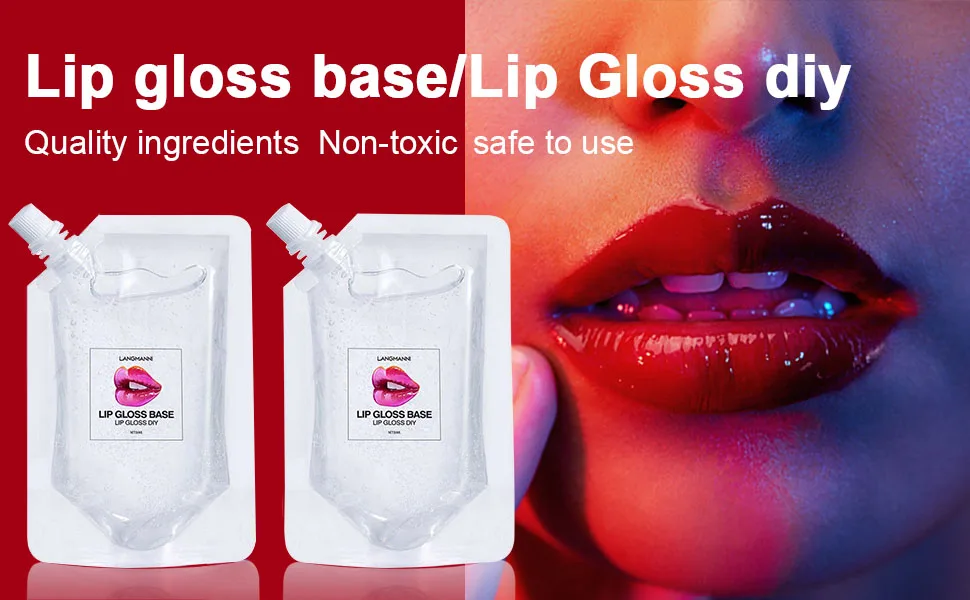 2 Pack Lip Gloss Base Oil lip makeup primers Moisturize Basic Lipstick Material Non-Stick Base for DIY Handmade Lip Balms Lip Gloss - DIY Moisturizing Lip Gloss Base kit Lip Makeup Primer Basic Lipstick Material