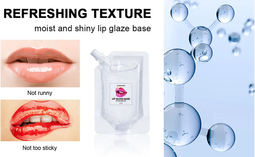 2 Pack Lip Gloss Base Oil lip makeup primers Moisturize Basic Lipstick Material Non-Stick Base for DIY Handmade Lip Balms Lip Gloss - DIY Moisturizing Lip Gloss Base kit Lip Makeup Primer Basic Lipstick Material