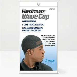 WaveBuilder Wave Cap | Promotes Healthy and Uniform Hair Waves Black 2 Count - Wave Cap