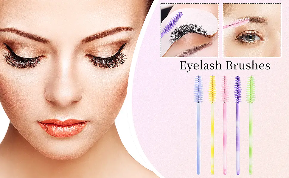 300 Pack Mascara Wands Disposable Eyelash Brush for Extensions Lash Applicators Tool Kit Deep Purple Deep Purple-300pcs - Eyelash brush
