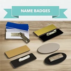Name Plate Engraving Blanks - 2 x 10 (5-Pack) Lt Gray 2 x 10 Lt Gray / Black - badges