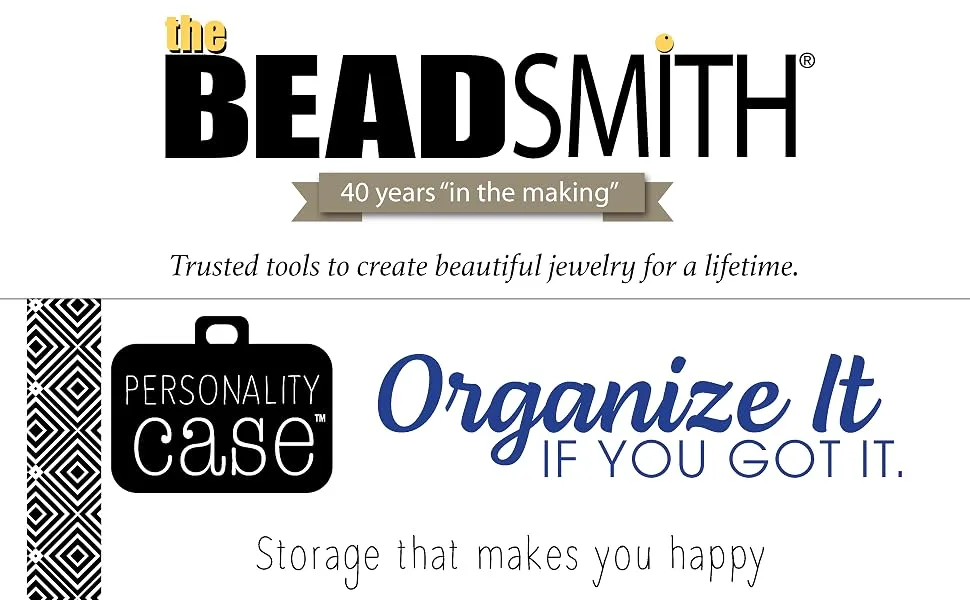 The Beadsmith Personality Case Clear Plastic Bead Storage Case with 25 Removable and Stackable Jars includes 5 screw top lids Organizer Storage for Beads Snap Lock Case for Jewelry and Crafts - BEADSMITH 40 YEATS IN THE MAKING - PERSONALITY CASE ORGANIE IT IF YOU GOT IT