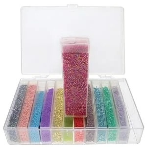 The Beadsmith Personality Case Clear Plastic Bead Storage Case with 25 Removable and Stackable Jars includes 5 screw top lids Organizer Storage for Beads Snap Lock Case for Jewelry and Crafts - ORG1212