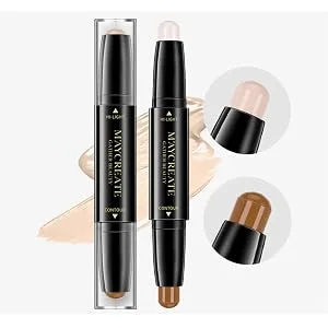 4 Pack Highlight Concealer Contour Stick Face & Nose Shadow Highlighting Stick Shadow Cream Pen Body Shading Makeup Stick Set 2 In 1 Bronzer Contour Highlight Stick - Contour Stick Highlight Concealer Contour Highlighter Stick