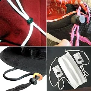 25 PCS Adjustable Ball Cord Lock Round Toggle Stopper Cord Stop Toggle Rope Toggle Spring Cord Clips for Paracord Drawstrings Camping Hiking Shoelace Replacement Sports Backpack Black - Sliding Cord Fastener Locks
