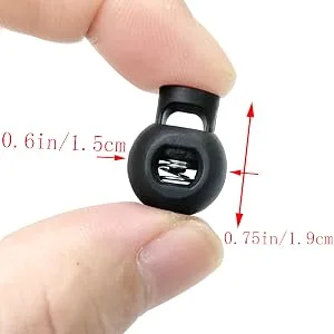 25 PCS Adjustable Ball Cord Lock Round Toggle Stopper Cord Stop Toggle Rope Toggle Spring Cord Clips for Paracord Drawstrings Camping Hiking Shoelace Replacement Sports Backpack Black - Sliding Cord Fastener Locks