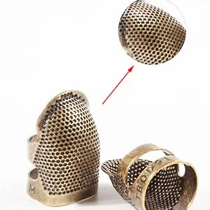 4 Pack Sewing Thimble Finger Protector Adjustable Finger Metal Shield Protector Pin Needles Sewing Quilting Craft Accessories DIY Sewing Tools Needlework(2 Sizes) - product information 6