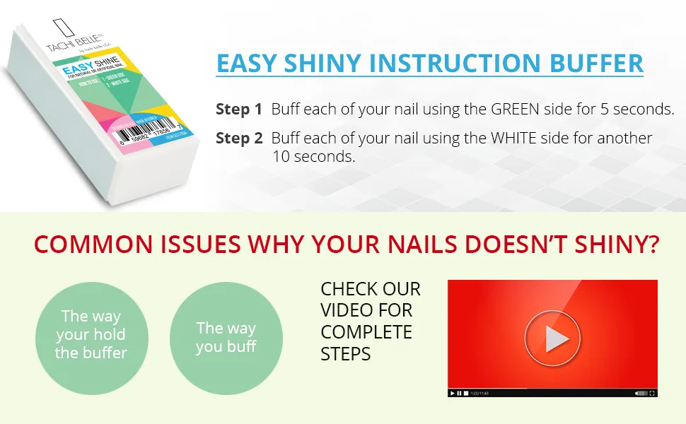 Tachibelle KOREA 4 Way Shiny Buffer Easy Shine - Smooth Shine For Healthy & Shiny Nails Manicure and Pedicure (Pack of 2) - product information 3