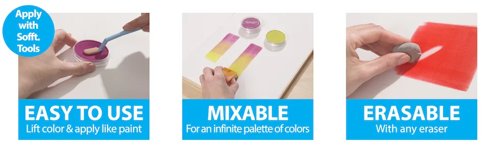 Sofft Tool 61042 Round Sponges Pack of 4 for PanPastel Artist Painting Pastels - A+ 3rd Easy To Use