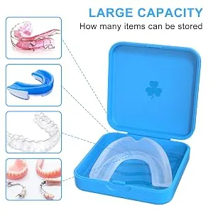 ZIZNBA Aligner and Retainer Cases (2 Pcs) Denture Case Durable and slim Mouth Guard Case - Black - DFGYHN-1