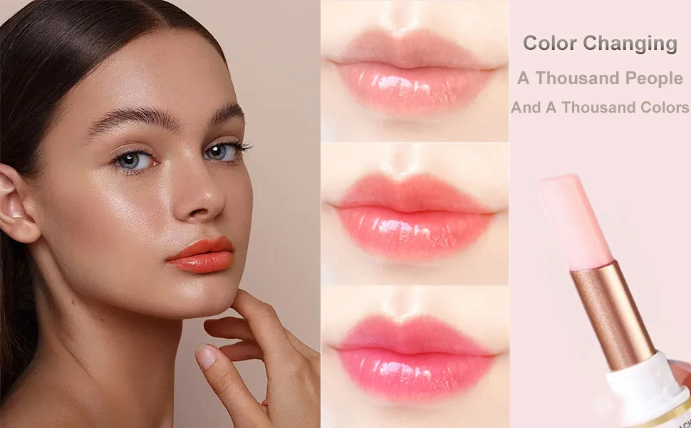 2 Pack Color Changing Lipstick & Lip Balm Magic Ph Lip Balm Long Lasting Korean Lip Tint Set Moisturize Lipsticks for Women Lip Makeup - cute lipgloss sets