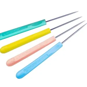 ZLKSKER (Pack of 4) Leather Stitching Sewing Awl with Plastic Handle Beading Awl Repair Tool - product information 3