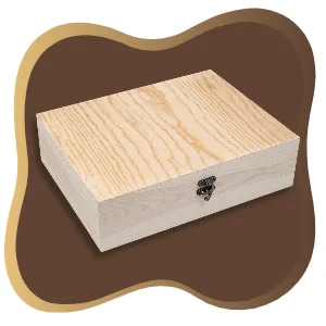 VIKOS Products (1-Pack Unfinished Unpainted Wooden Box with Hinged Lid for Crafts DIY Storage Jewelry Plain Pine Box - Small 6.7x5.1x3.1 - wooden box