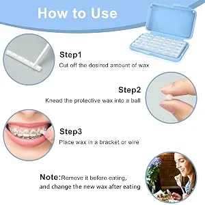 (10 Pack) Braces Wax-Dental Wax for Braces & Aligners 50 Premium Orthodontic Wax Strips-White - product information 2