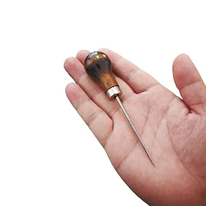 ZLKSKER (Pack of 2) Wooden Handle Scratch Awl for Leather Punch Hole or DIY Handmade (Gourd Awl) (2) - product information 4