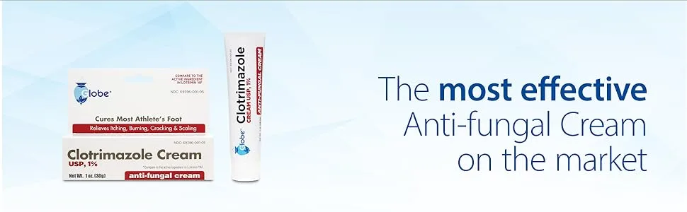 Globe (3 Pack) Clotrimazole Cream 1% (1 oz) Cures athlete s foot jock itch ringworm. Relieves the itching irritation redness scaling and discomfort. - Globe Clotrimazole Cream