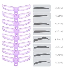 Meifen Eyebrow Mold 8 Style Eyebrow Template Mold Set DIY Easy Makeup Tool (8Pack) - 8 style eyebrow templates
