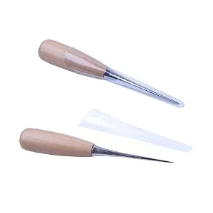 ZLKSKER (Pack of 2) Wooden Handle Leather Drillable Stitching Sewing Awl Punch Hole Gadget Tool - product information 4