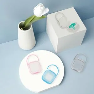 LANEYLI Pacifier Case Pacifier Holder Case Pacifier Clip Binky Holder Case Pacifier Box Pacifier Accessories 2 Pack Clear Hook Design - pacifier case