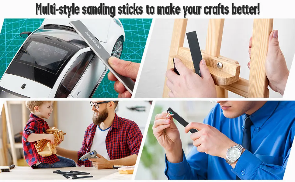 10 Pack Sanding Sticks Buffing Sanding Sticks for Plastic Models Assorted Grits Model Sanding Sticks Crafts Sticks Polishing Stick Metal Wood Sandpaper Tools (High Grits Rating Classic Style) - product information 5