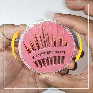 30 Pack Premium Hand Sewing Needles 6 Sizes Assorted Sewing Needles for Handsewing Large Eye Stitching Needles for Sewing Repair Embroidery Needles Sewing Sharp Needles (1) - Step 2. Rotate the top of the box