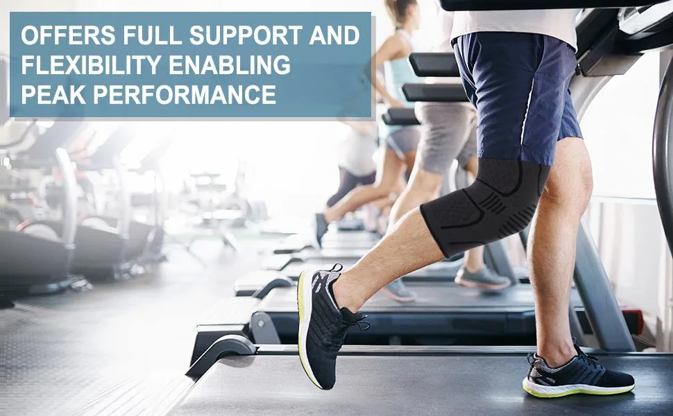 2 Pack Copper Knee Brace Knee Compression Sleeve Support for Men Women Knee Pain Working Out Running Sport Arthritis Black Large - product information 2
