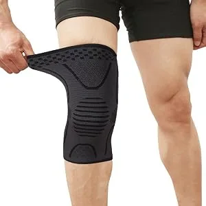2 Pack Copper Knee Brace Knee Compression Sleeve Support for Men Women Knee Pain Working Out Running Sport Arthritis Black Large - product information 5