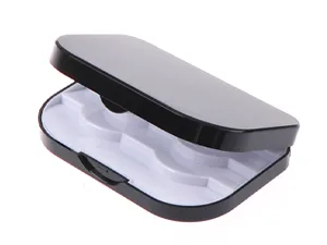 BUCICE Eyelash Case with Mirror - 3 Layer False Lash Case Empty Eyelash Storage Case Portable Folding Makeup Mirror for Women Gift Black - Travel Mirror with Light Compact Magnifying Mirror travel size