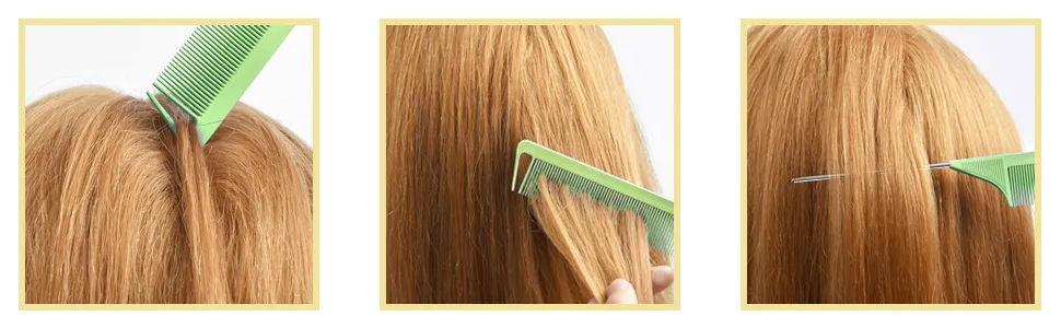 Topsy Hair Tail Tools TsMADDTs 6Pack Hair Loop Tool Set with 2Pairs French Braid Tool Loop 2Pcs Rat Tail Comb for Hair Styling Yellow&Green Green&Yellow - product information 4